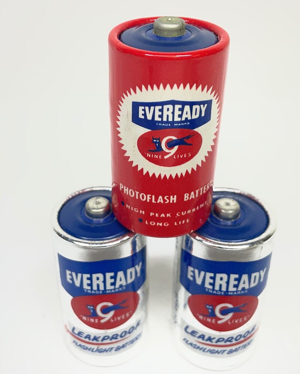 Lot of 3 Eveready vintage C size batteries - 1960s/70s